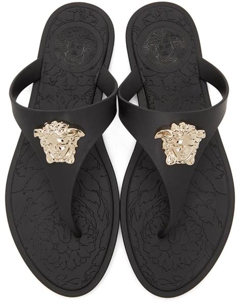 versace women's flat sandals|versace flip flops women's.